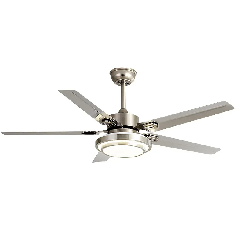 

Nordic Home Living Room Ceiling Fan Light Stainless Wind 52 inch Restaurant bedroom Ceiling Fan with LED Light Remote Control