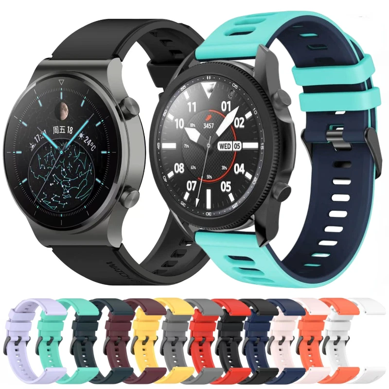 

22mm 20mm Silicone Strap for Huawei Watch 3 GT3/2 Pro Amazfit GTRGTS Bracelet Wristband Samsung Watch 6/5/4 Watch 4/6 Classic