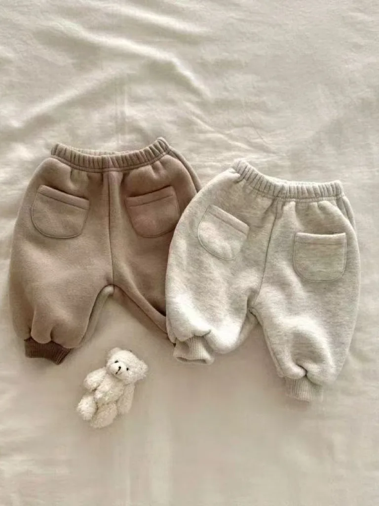 2023 Winter Neue Baby Fleece Hosen Kleinkind Junge Casual Hosen Plus Samt Dicken Säuglings Mädchen Warme Hosen Kinder Schweiß Hosen