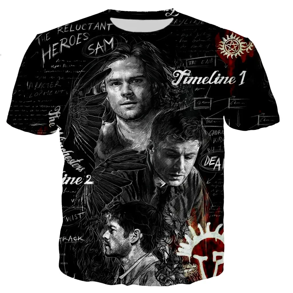 

Summer T Shirt Supernatural 3D Printed T-shirts Men's Latest Casual Hip Hop Style Designs