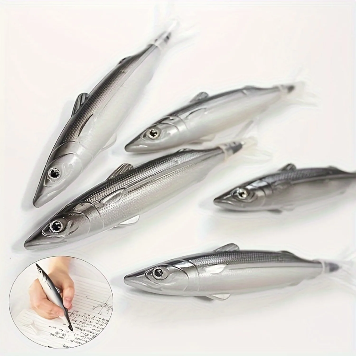 5/2-Pack Salted Fish-Shaped Ballpoint Pens with Black Ink, Suitable for Schools, Offices, and as Gifts. Unique Ocean-Themed Stationery Gifts, Creative Student Gifts, Halloween and Christmas Gifts