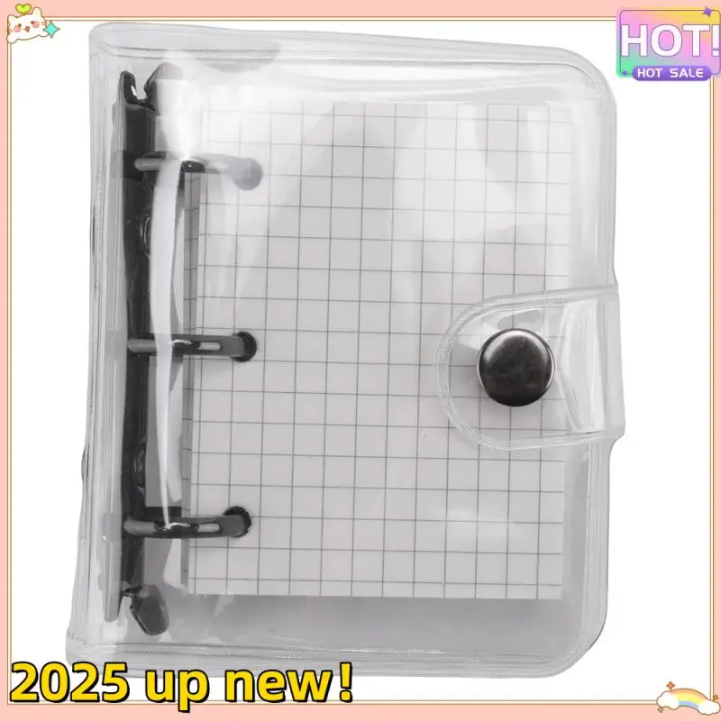 

L47anew!-4 Pack Mini Transparent 3 Ring Binder Covers With Grid Inner Page And 12 Pcs Binder Pockets(3 Pcs/Set)