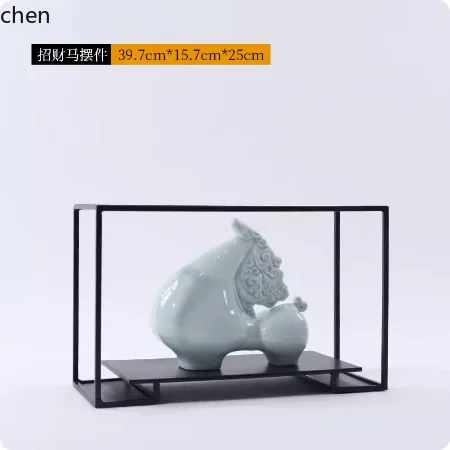 YY- New Chinese Style Ornament High-end Zen Ceramic Celadon Horse Leader Boss Office Desktop Decoration Tea Room Display
