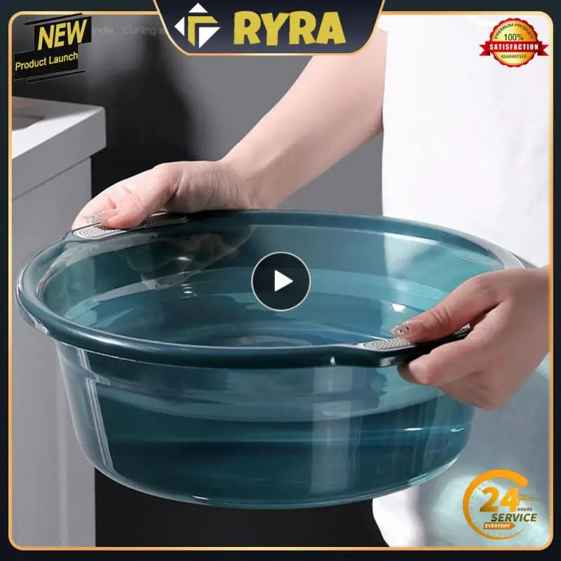 Transparent Washbasin Transparent Non-slip Multipurpose Anti Slip Thickening Durable Easy-to-clean Plastic Basin Laundry Tub