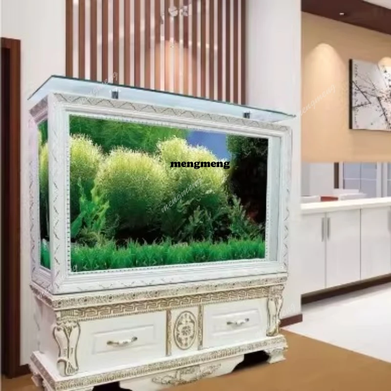 

European fish tank aquarium glass bar counter screen partition baking paint Western ecological water free