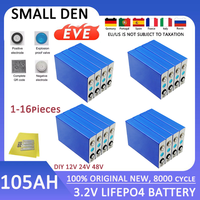 12V48V New EVE 105Ah 3.2V LiFePO4 Battery Cell 12V 24V 48V Grade A, 6000+ Deep Cycle Lithium Iron Phosphate Rechargeable Battery