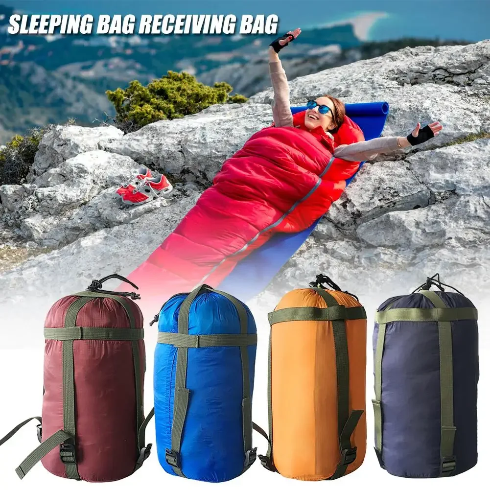 Outdoor Camping Hiking Sleeping Bag Compression Packs Stuff Sack Portable Travel Leisure Hammock Fabric Receptacle Storage Bags 