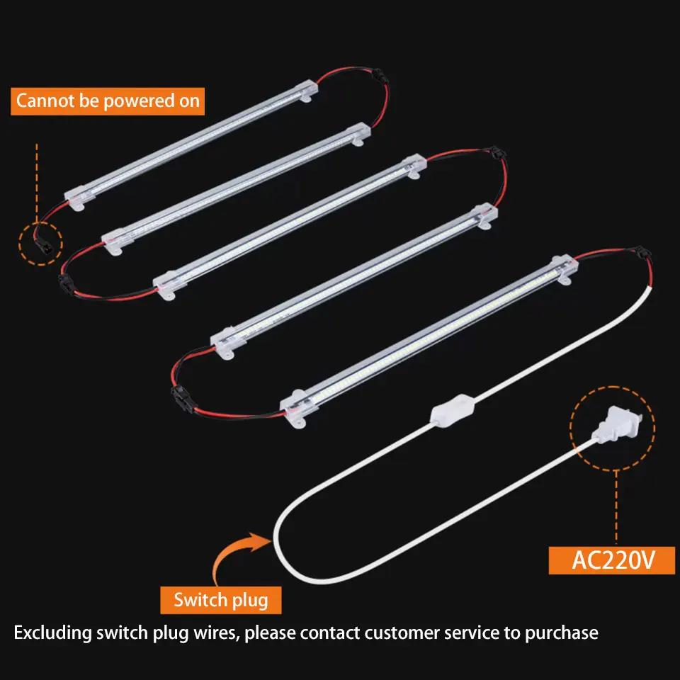 

5 шт. светодиодных лент без драйвера, 220 В, ультратонкие, суперяркие, для витрин и полок