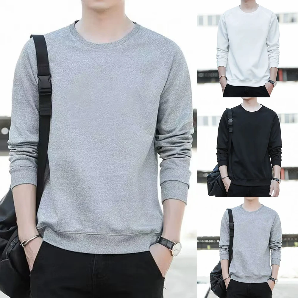 Comfy Fashion Top Man Clothes Bottoming Tops Casual Pullover Long Sleeve T-Shirt Round Neck Slim Fit Tees For Man