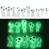 10/20PCS Luminous Mini Alien Statues Halloween Party Gifts Halloween Toys Resin DIY Garden Decor Micro Landscape Decorations