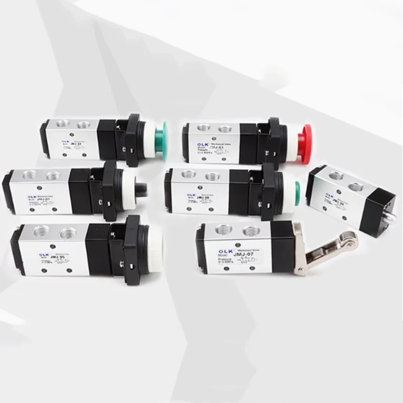 Pneumatic Solenoid Valve JMJ-07 Two position Five way 01 04 06 05 02 Roller Button Self locking Knob Pneumatic Mechanical Valve