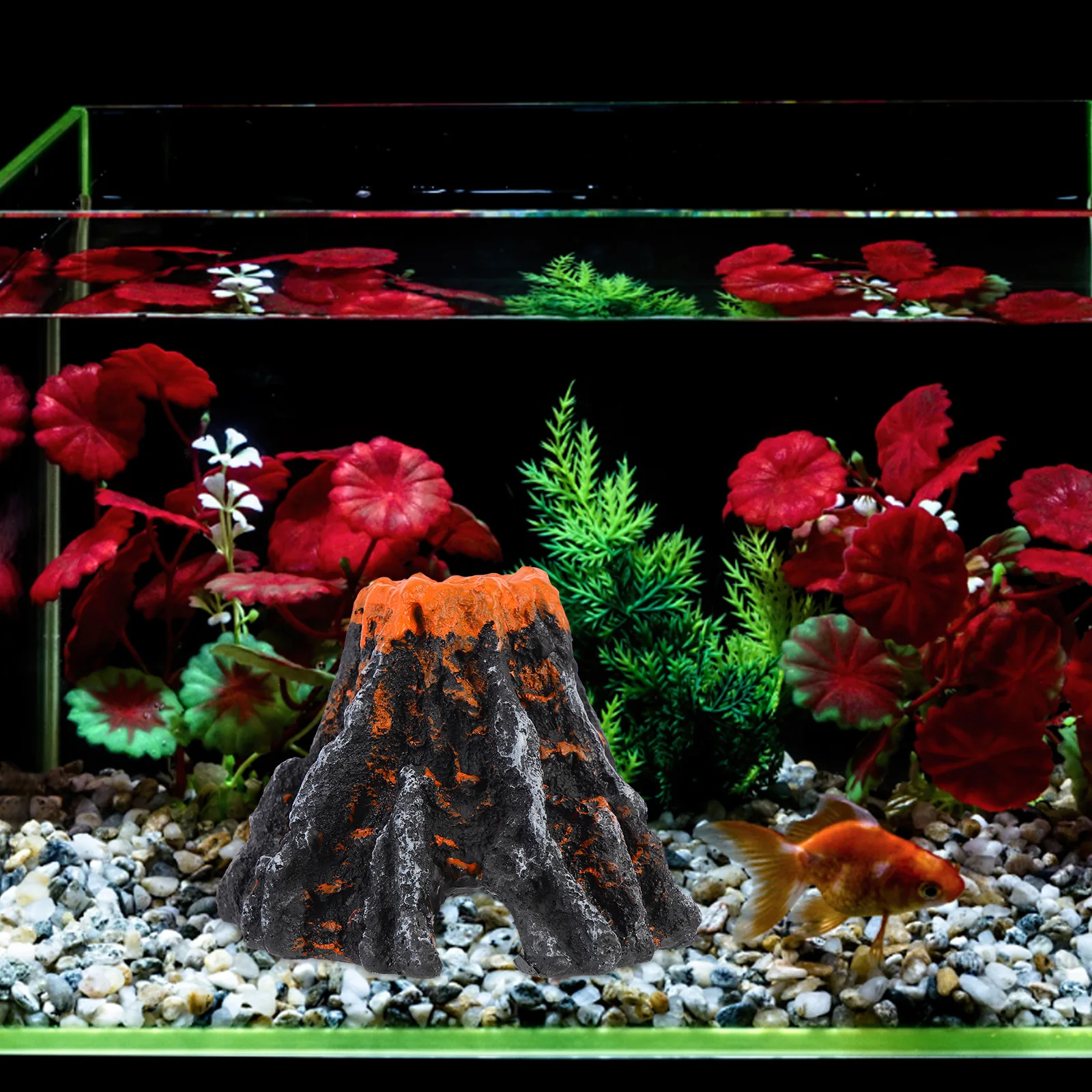 

Resin Volcano Decor Fish Tank Landscape Durable Lifelike Statue Aquarium Decoration Rockery nament Pet Supplies