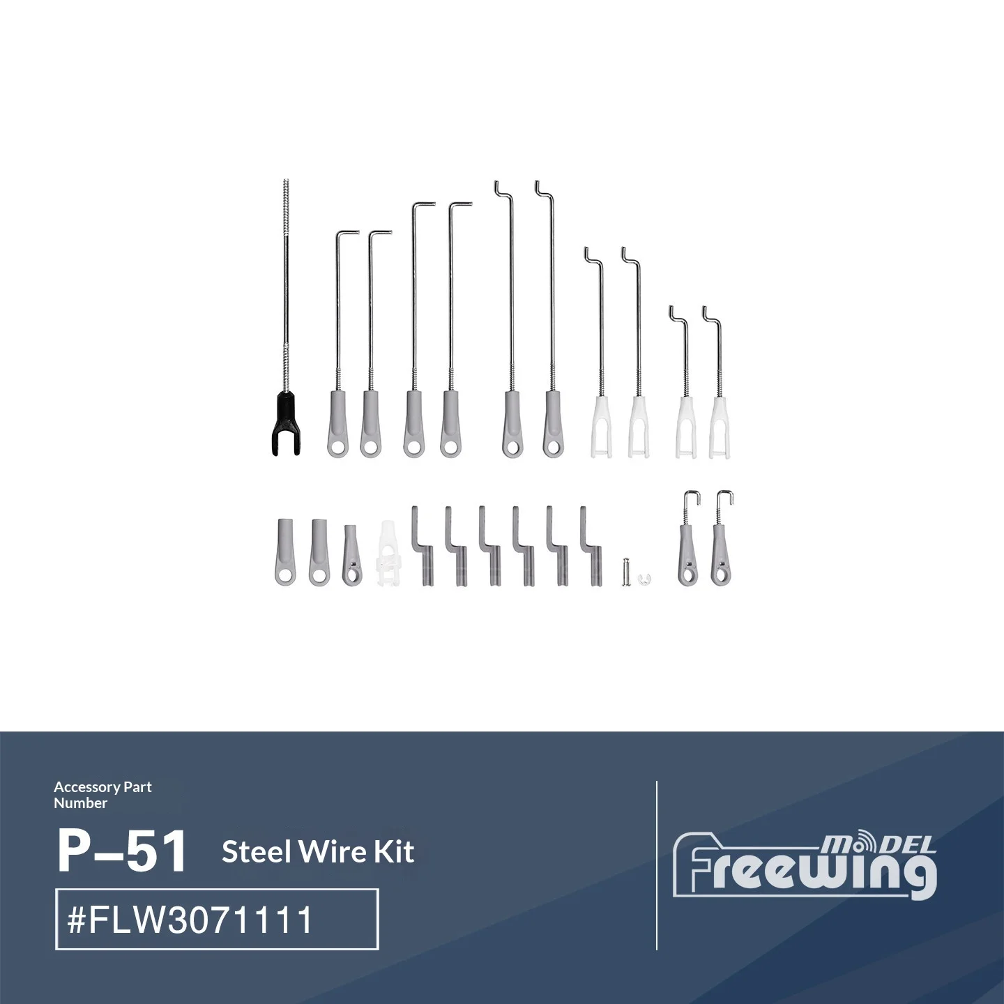 Freewing Flightline 1600mm P-51 Mustang Accessories (2) Propeller Light Assembly Screw Connection Steel Wire Machine Wheel Cable image 3