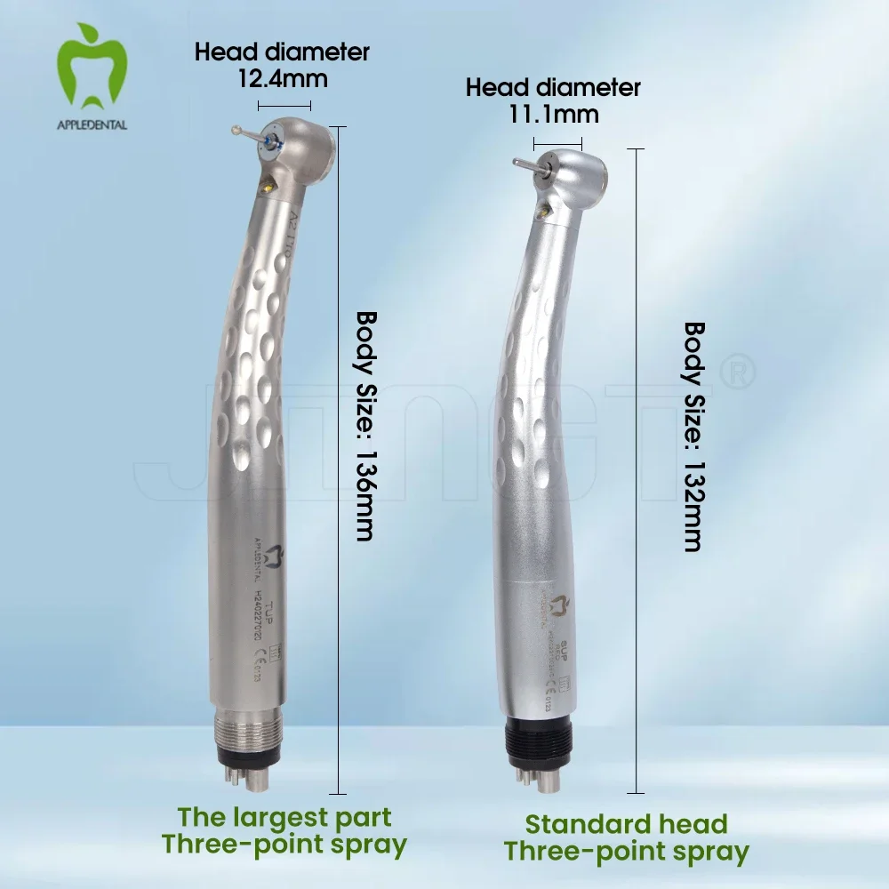 

High-Speed APPLEDENTAL A2 Pro/SUP LED Dental Handpiece: Three-Point Spray, KV Press Shaft, German Bearings, Low Noise Operation