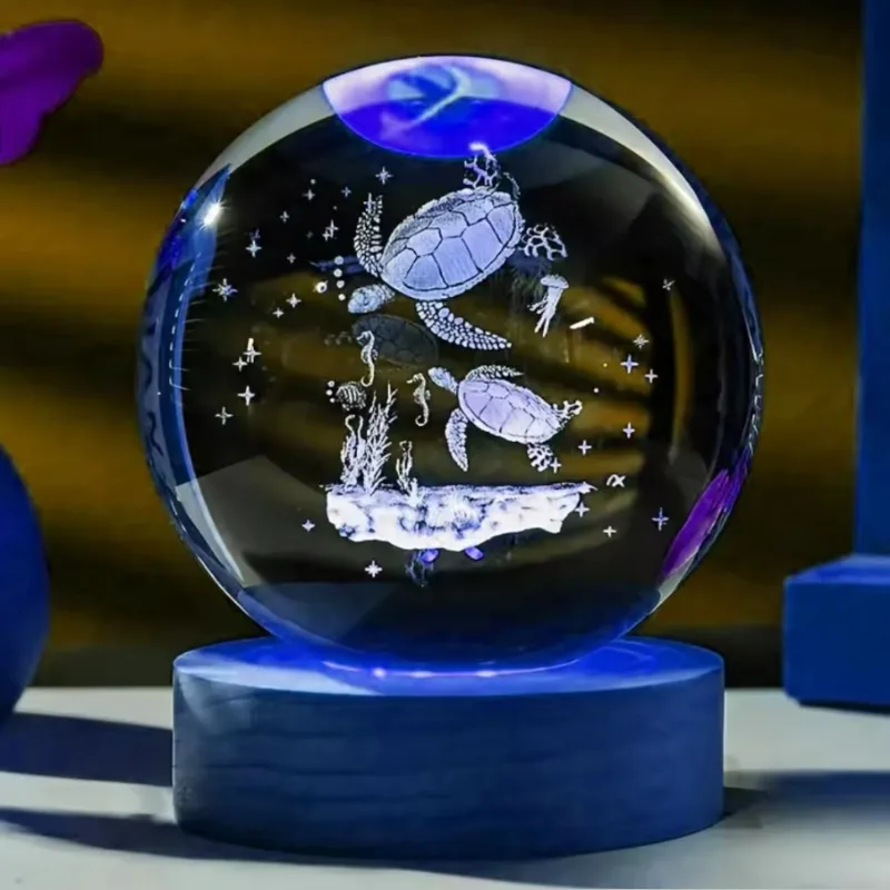 アンビエントライト土星 3d 球ランプ太陽系クリスタルボール多色 LED ライトベースムードライトギフト誕生日