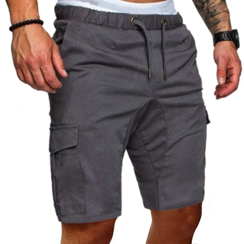 Men Summer Cargo Shorts Camouflage Buttons Loose Casual Multi-Pocket Baggy Shorts Streetwear Hip Hop Military Tactical Shorts