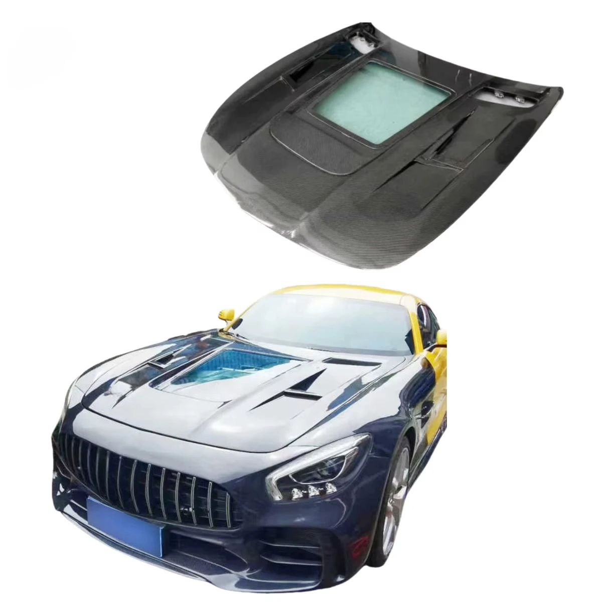 Transparent Carbon Fiber Engine Cover for Mercedes Benz AMG GT GTC GTS GTR