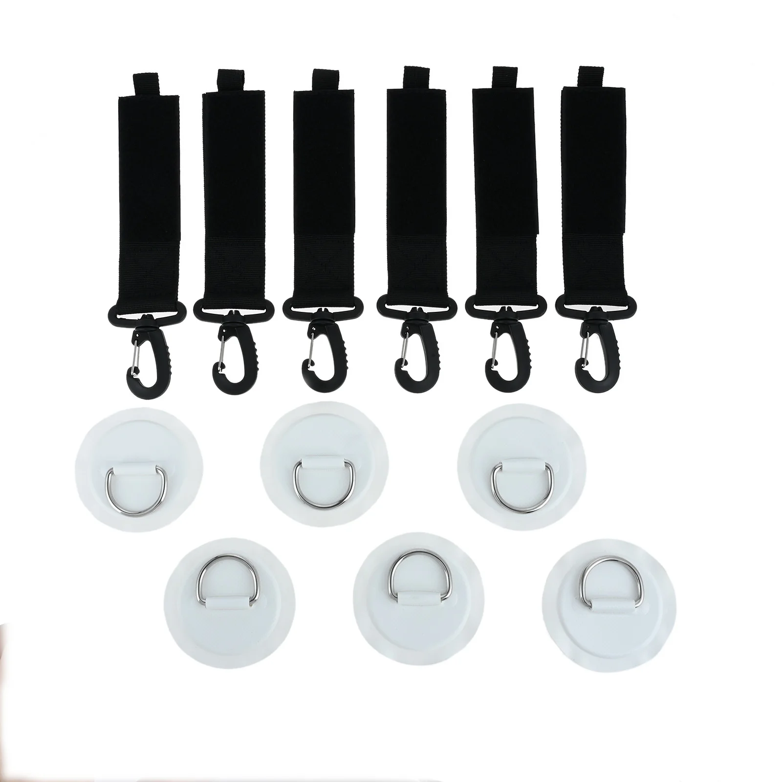 6 Sets Paddle Clips and D-Ring PVC Patch Kit Stainless Steel D-Ring Patch for Inflatable Boat Kayak Dinghy Kayak Paddle Holder