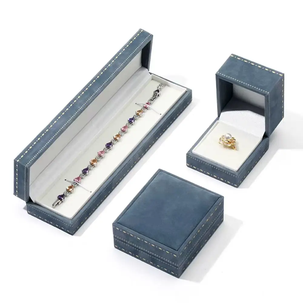 Vintage Small Jewelry Box Purfle Bracelets Velvet Rings Box Organizer Storage Jewelry Display Holder