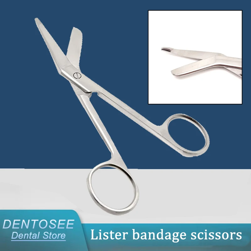 

14CM Surgical Scissors Stainless Steel Lister Bandage Scissors - Sharp Precision Tool for Dental Medical First Aid Cutting