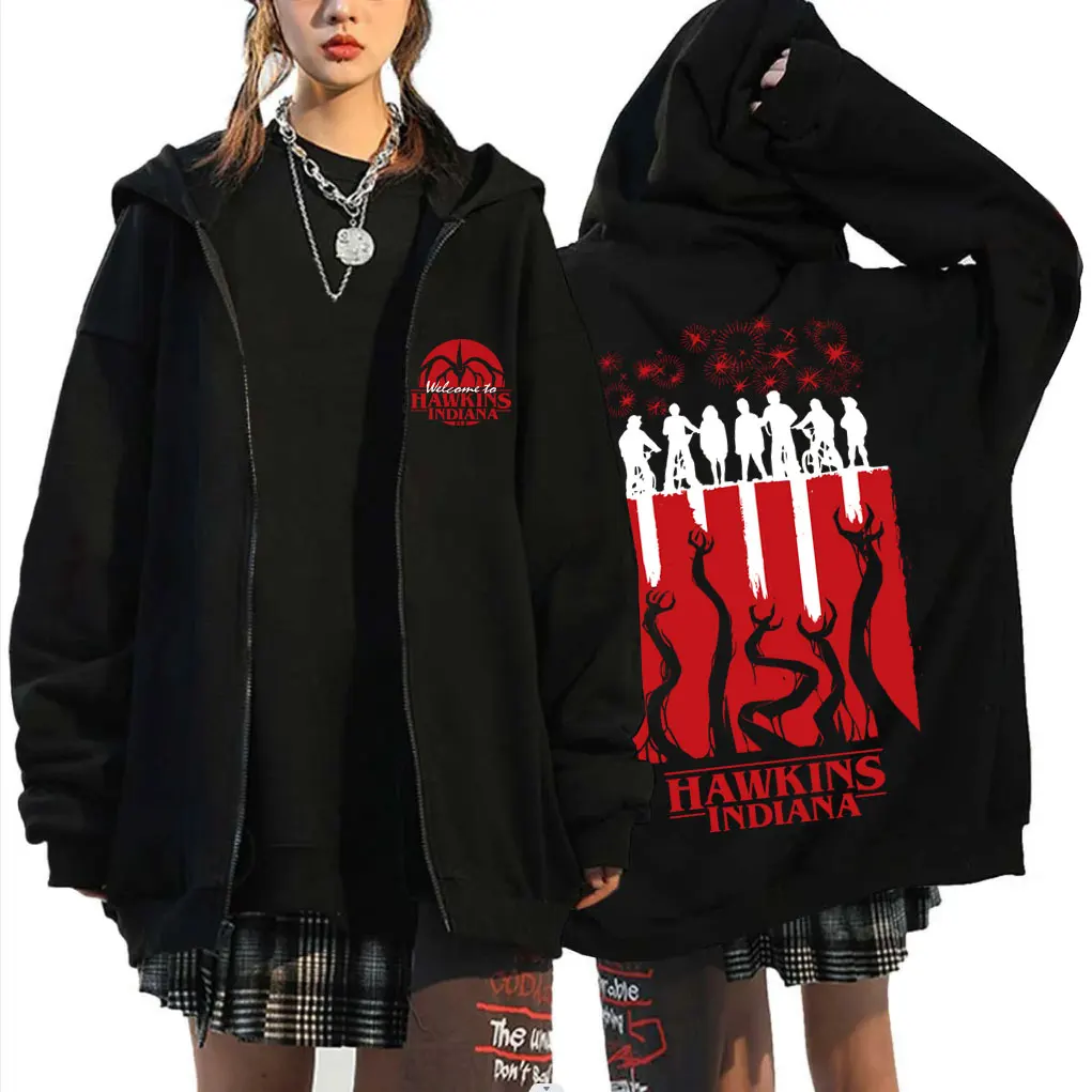 

The Demogorgon Cannibal Flower Monster Zipper Hoodie Men Women Casual Humor Horror Zip Up Jacket Man Oversized Zip Up Sweatshirt