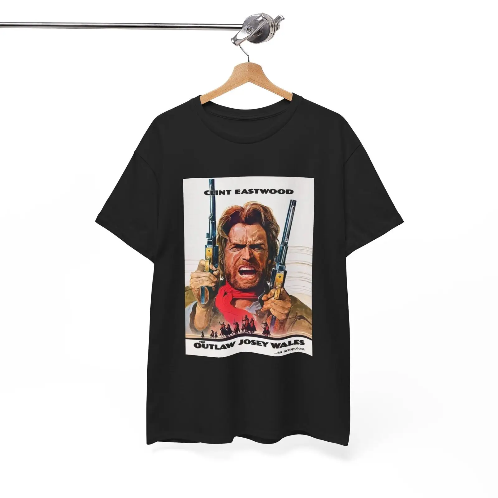 

Clint Eastwood Tshirt Outlaw Vintage Movie Poster Josey Wales Unisex Heavy Tee