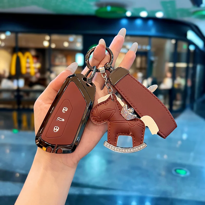 حافظة مفاتيح السيارة غطاء حامل فوب لسيارة Volkswagen VW ID.3 ID.4 Golf Mk8 GTI GTD R Atlas Cross Sport Passat ملحقات السيارة #1