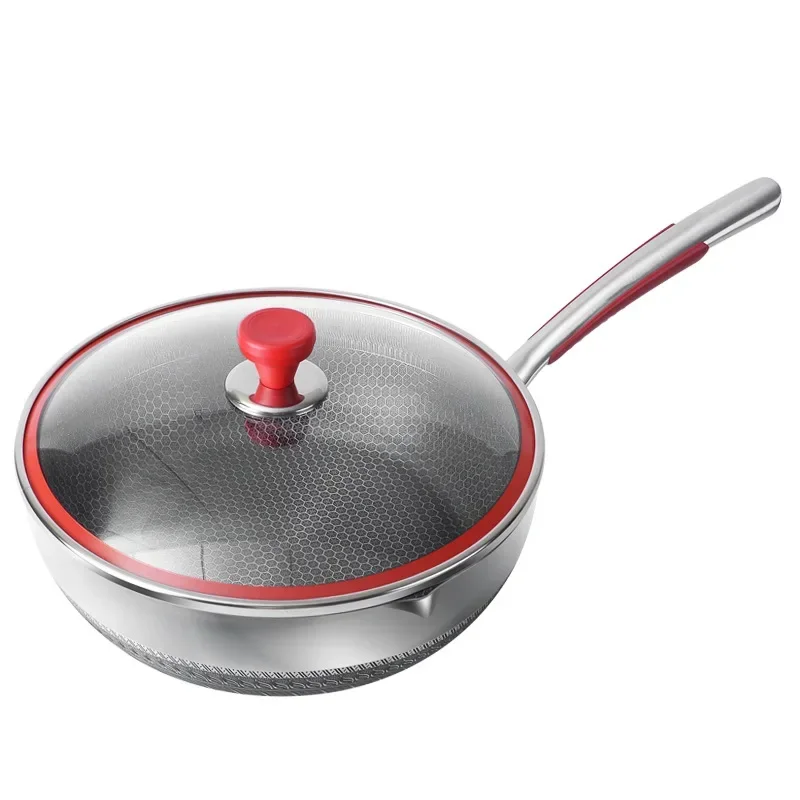 316 stainless steel household  Small wok non-stick cookware Frying steaming and multipurpose auxiliary food pot cookware wok pan