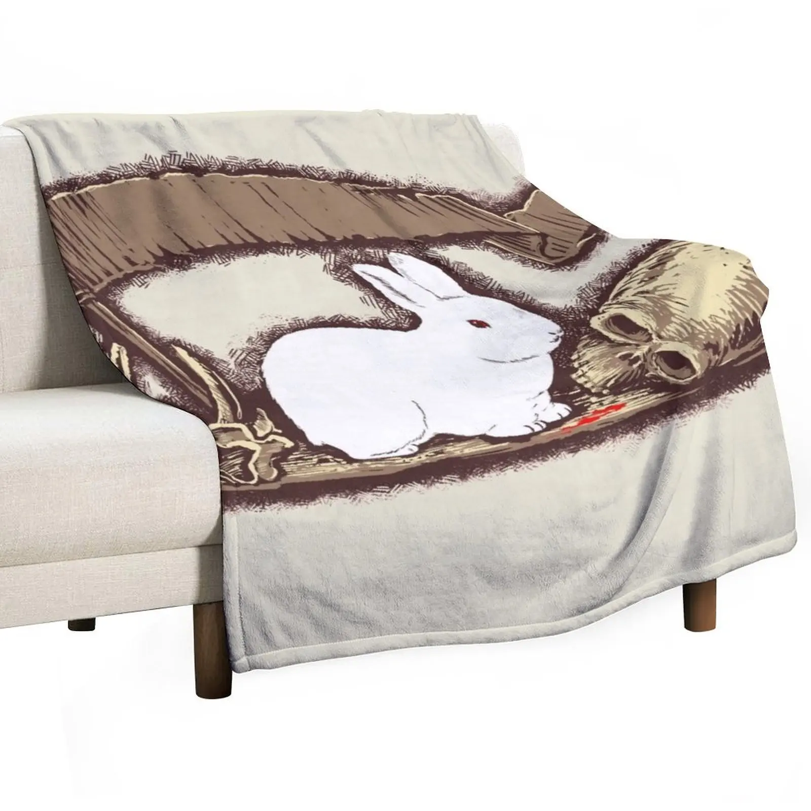 

Killer rabbit Throw Blanket Winter beds Kid'S funny gift Tourist Blankets