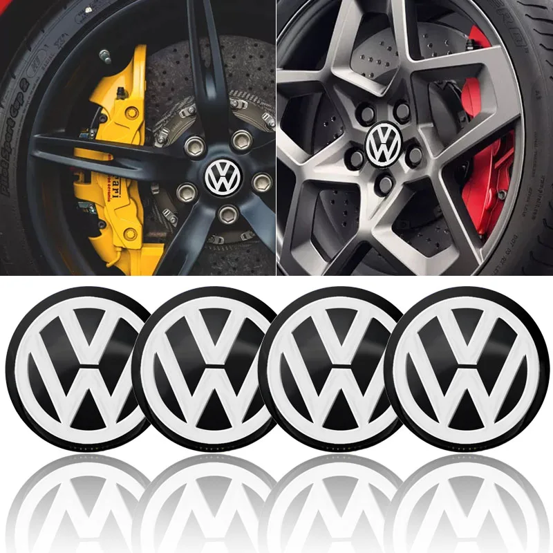 4Pcs 56mm Car Tyre Wheel Center Hub Cap Badge Sticker Accessories For Volkswagen CC Polo Golf 4 5 6 7 Passat B6 B8 T4 T5 Tiguan