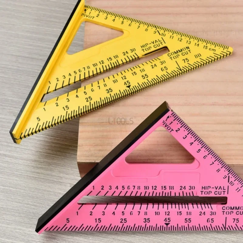 Herramienta de medición de plástico cuadrada de 90 grados para carpintería, herramienta de medición y dibujo triangular de ángulo recto, herramienta de medición de marcado duradera