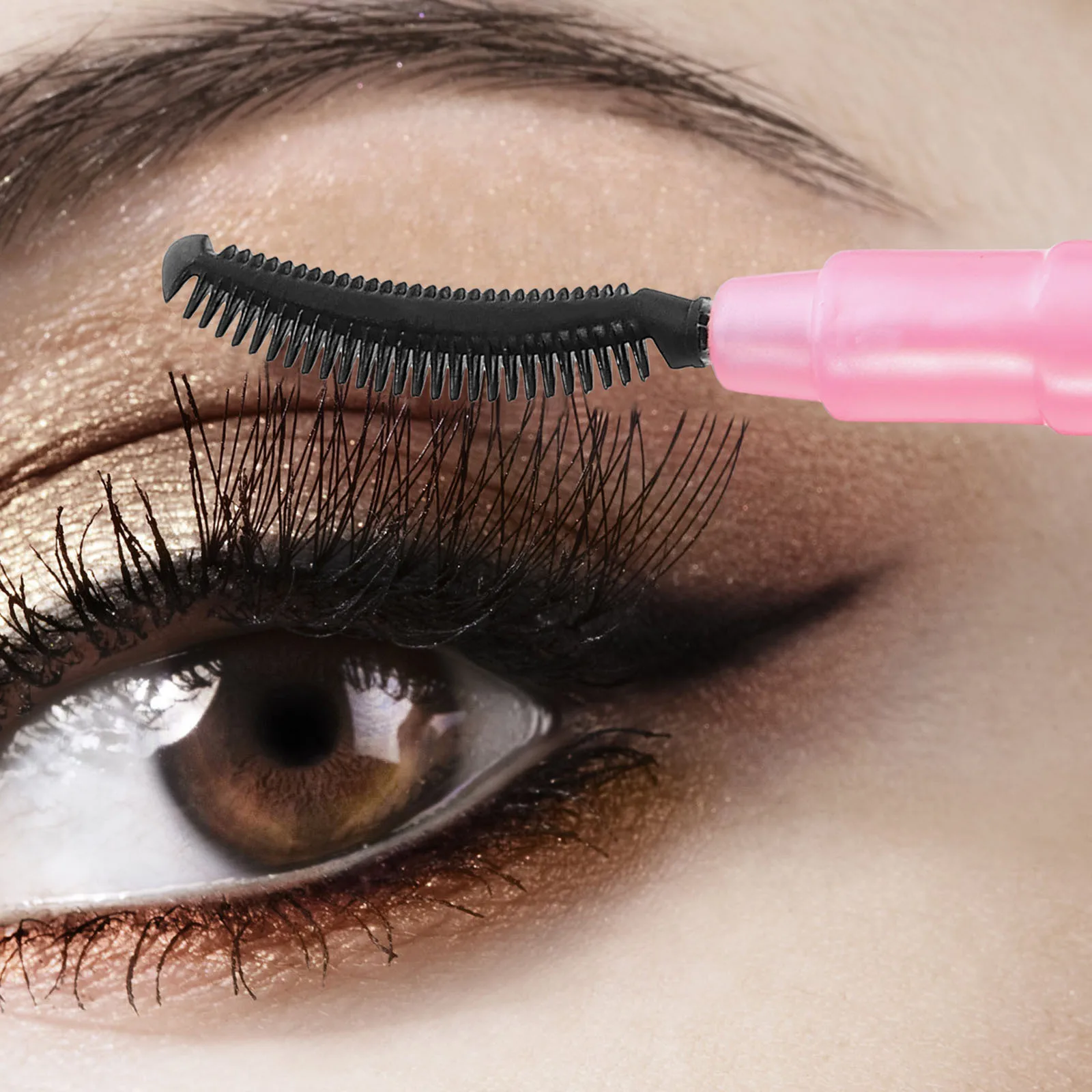 6Pcs Eyelash Brush Silicone Soft Lash Applicators Mascara Wands Eye Makeup Tools Travel Portable Eyelashes Brush