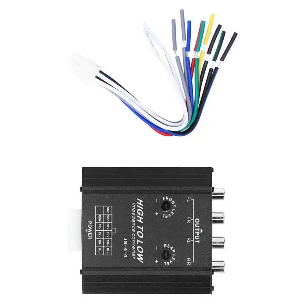 N36R_TM 12V 4 Channel Car Audio Converter for Rca High to Low Line