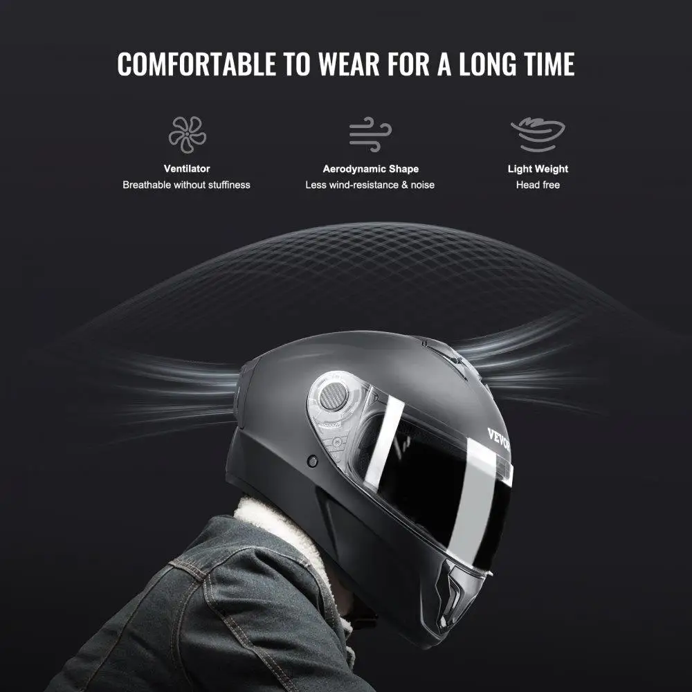 Full Face Motorcycle Helmet Motocross Helmet with Bluetooth Communication