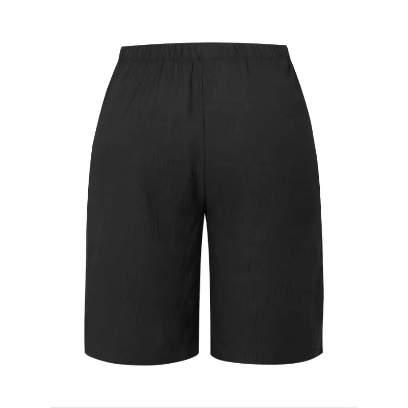 Plus Größe 1XL-5XL Neue frauen Casual Fünf-punkt Shorts Tasche Gefälschte Kordelzug Frauen Kleidung Strand Shorts