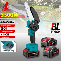 Brushless 6 Inch Electric Chain Saw Cordless Handheld Saw Garden Logging Wood Chainsaw Cutting Power Tool for Makita 18V Battery