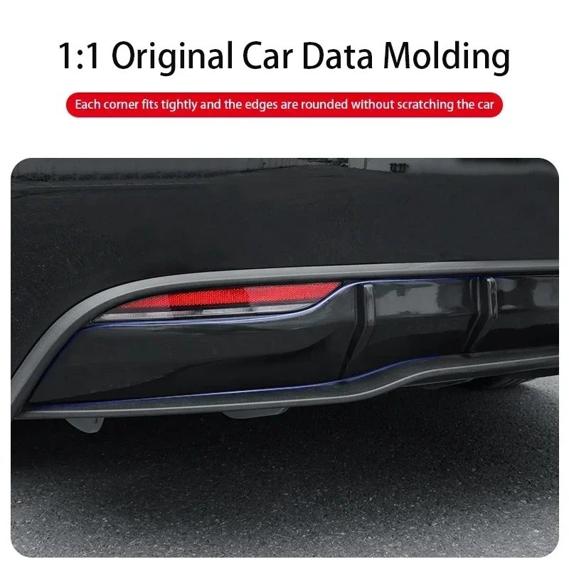 For Tesla Model 3+ Highland 2024 Rear Bumper Diffuser High Quality TPE Bumper Cover Rear Protector Guard Aprons Car Accessories