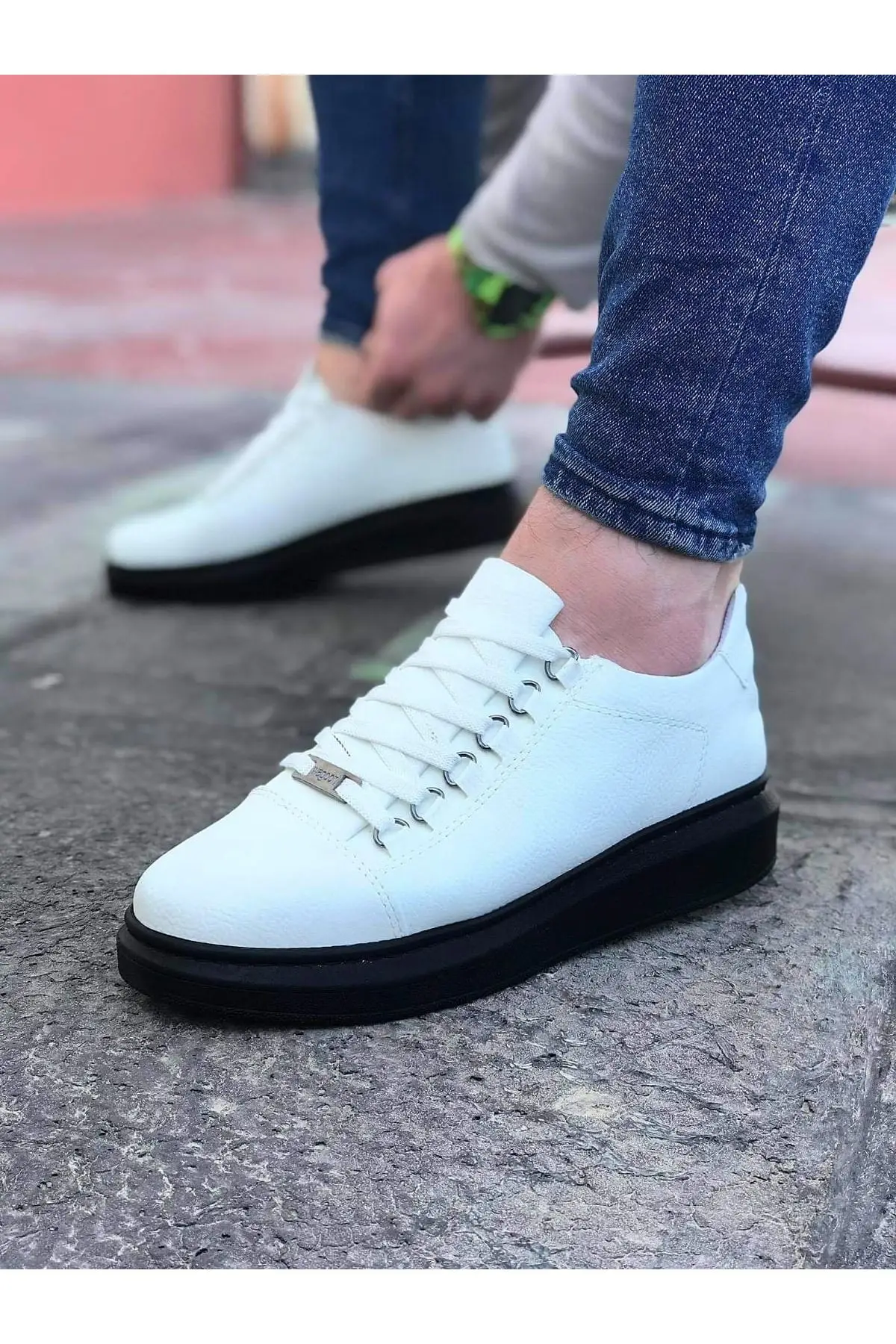 

Wagon Men's Shoes Black White Lace Up Closure Faux Leather Spring and Autumn Seasons Comfortable Slip On In 2022 Fashion Wedding Orthopedic Suit Unisex Light Odorless Breathable WG08