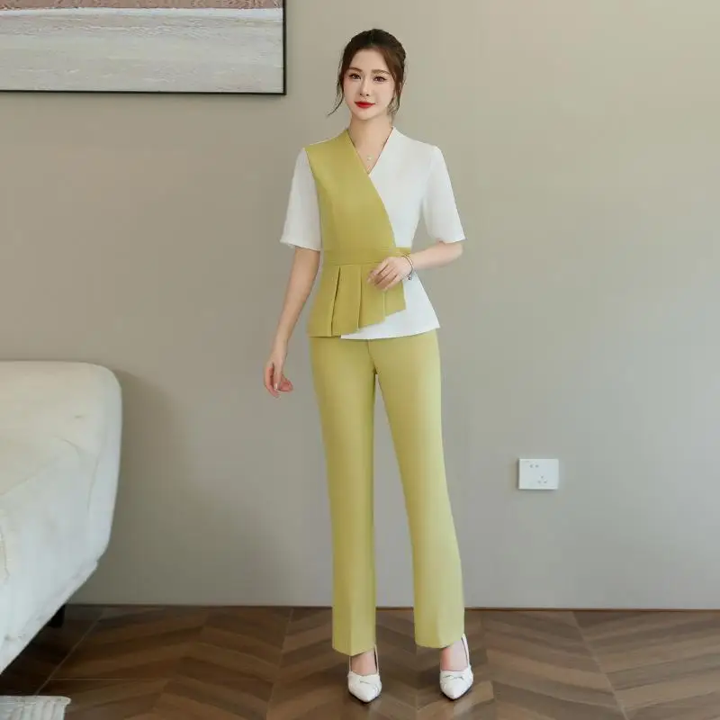 フットマッサージサロン美容師の作業服女性用プロフェッショナルフットバスマッサージスパヘルスクラブセットプリントロゴ