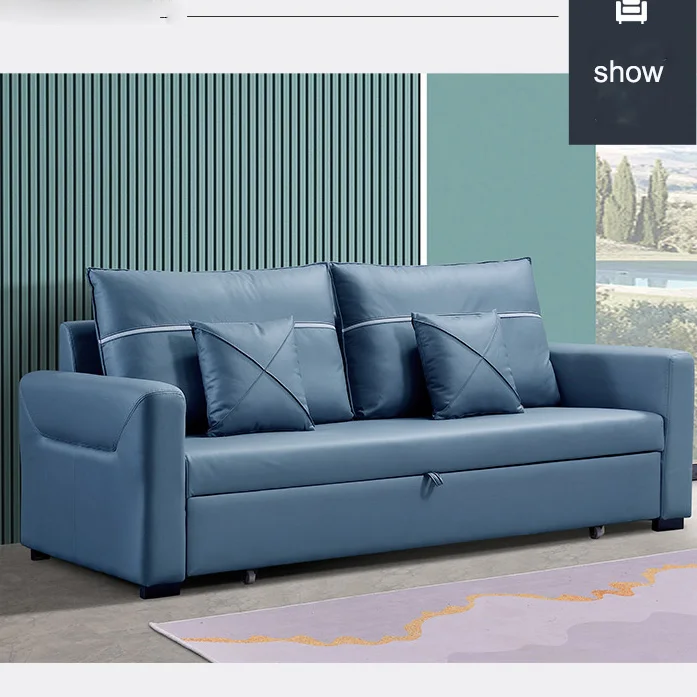 

#High Quality Waterproof Tech Fabric Cover Small Apartment Bed Sofa Function Storage Sofa Bed Furniture