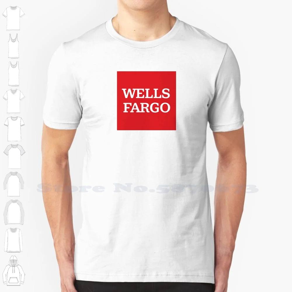 Wells Fargo Logo Casual Streetwear Print Logo T-shirt Graphic 100% Cotton Tee