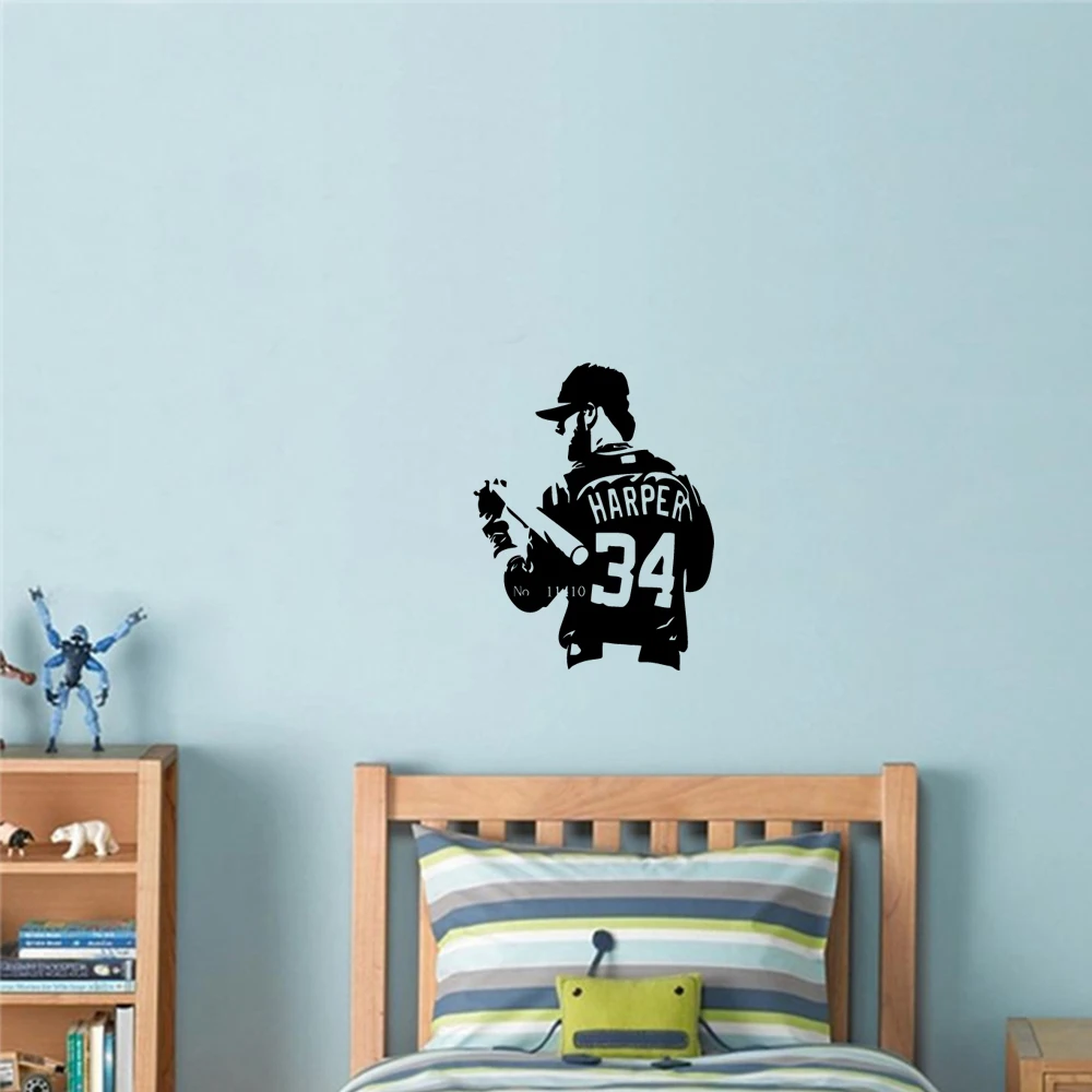 

1 pc baseball player clothes waterproof Wall Stickers Art Wallpaper For bedroom Baby Kids Rooms Decor Decoration Murals