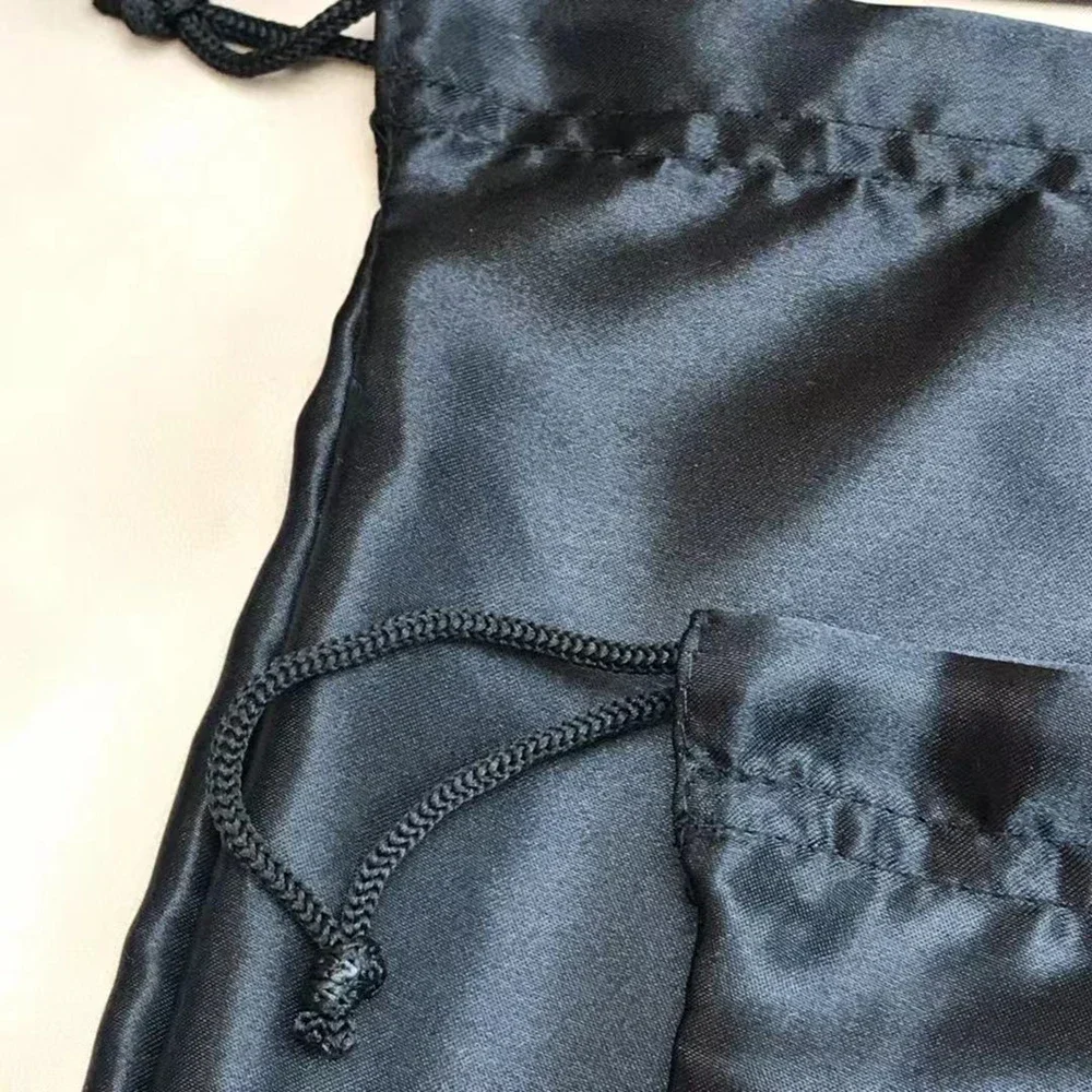 S/M/L/XL/XXL Schwarzes Seidenmaterial Kordelzug Aufbewahrungstasche Schuhe Handtasche Perückenstaub Kordelzug Verpackungsbeutel Kann aufgedruckt werden Logo – Detail 10