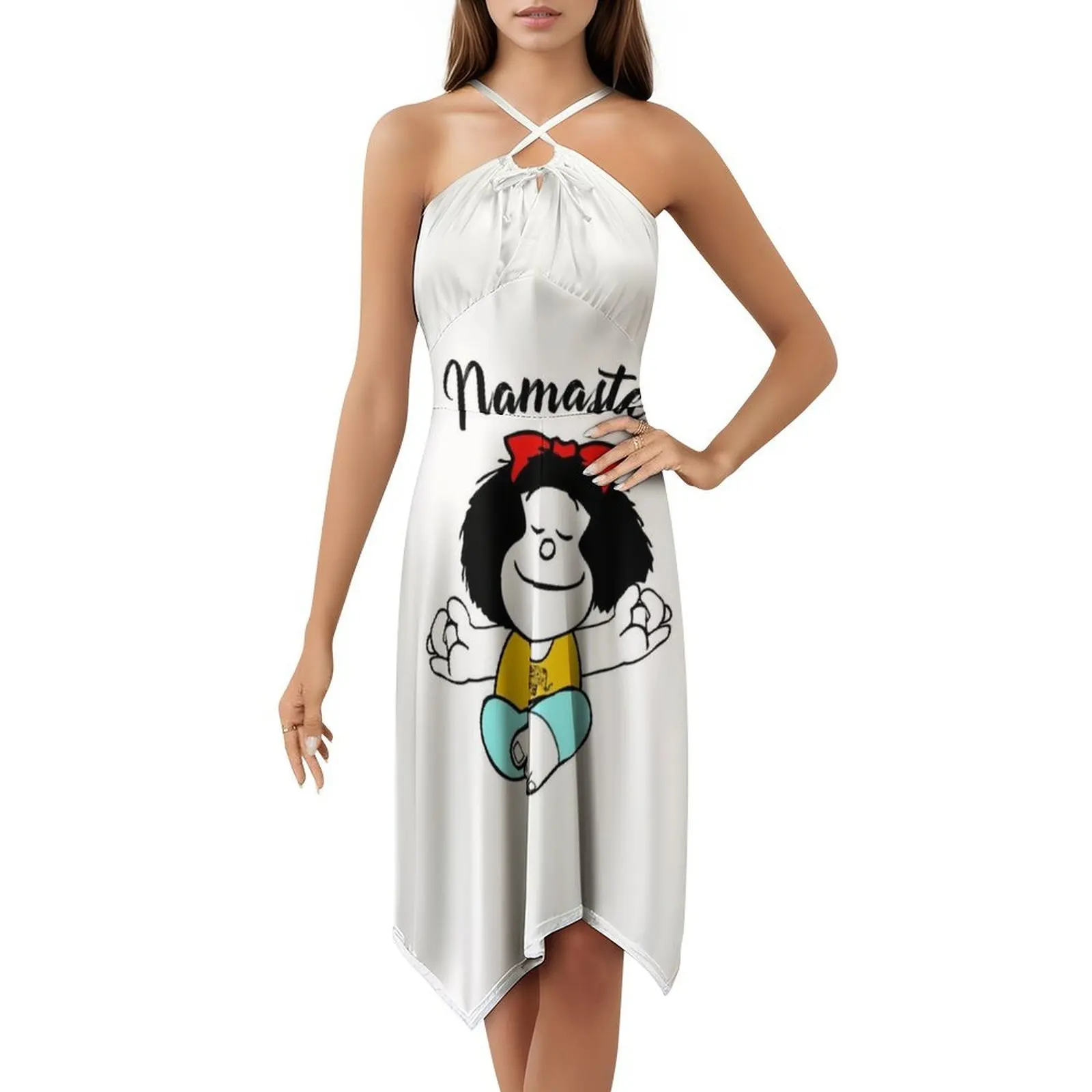 فستان كاجوال على الطراز الكوري من مافالدا ناماستي للنساء فساتين مكتب يومية بسيطة للسيدات مافالدا يوغا ناماستي كارتون كوينو امرأة #5