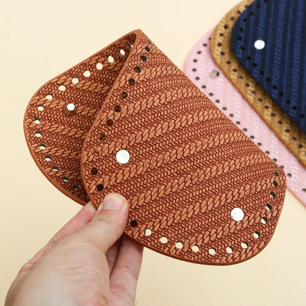 

DIY PU Leather Crochet Bag Bottom Oval Wear-Resistant Knitted Bag Base with Holes Making Bags Purse Long Bag Bottom for Women