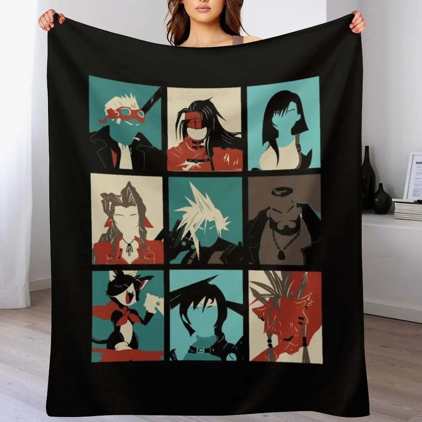 

Fantasy Final Seven Throw Blanket Compact Warm Blanket for Car Road Trip