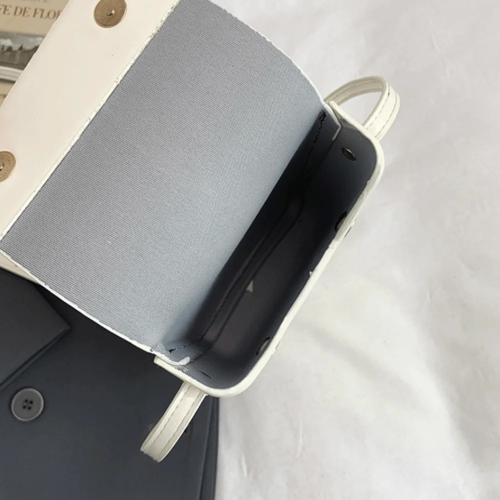 الأزياء الكورية رفرف الكتف محفظة صغيرة بلون مربع الهاتف حقيبة الترفيه بو الجلود حقائب كروسبودي الفتيات #3