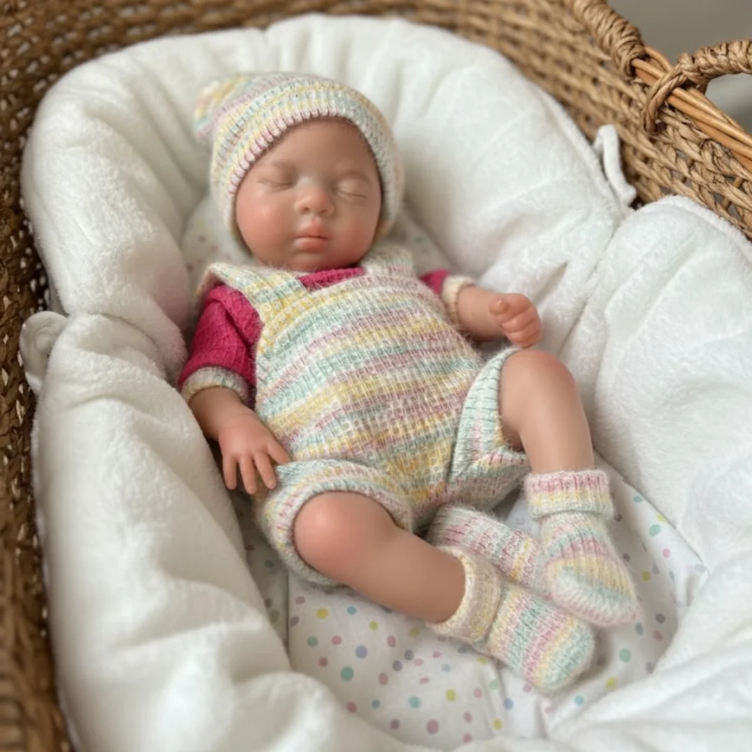 2 Zestawy Ubranek/13-calowa Lalka Reborn z Otwartymi Ustami Luna Soft Bebe Reborn z Silikonu, Dziewczynka z Malowaną Skórą, Ręcznie Robione Lalki Reborn z Silikonu