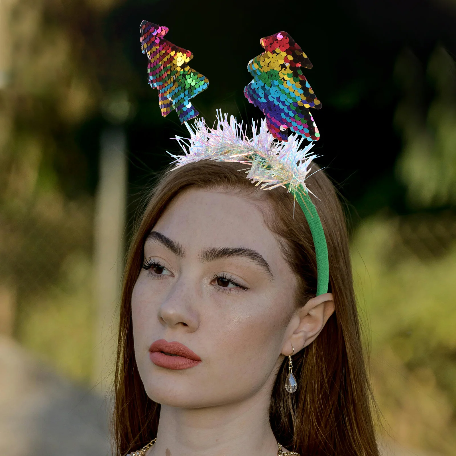 

Christmas Tree Headb Hair Accessories for Women Glitter Durable Comfortable Party Photo Prop Unique Shape Christmas Costumes