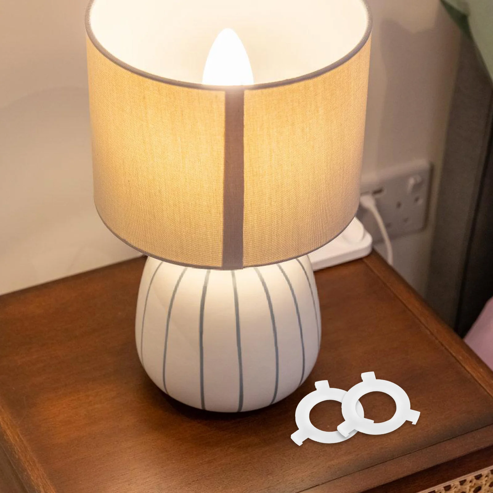 

20Pcs Lampshade Adapter Ring E27 to E14 Reducer for Lamp Shade Fittings High Durability Plastic Conversion Ring Easy to Install